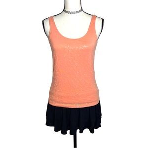 Talbots Coral Sequin Tank Top